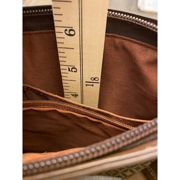 Fossil Brown Geometric Crossbody Bag With Adjustable Strap - Picture 16 of 16